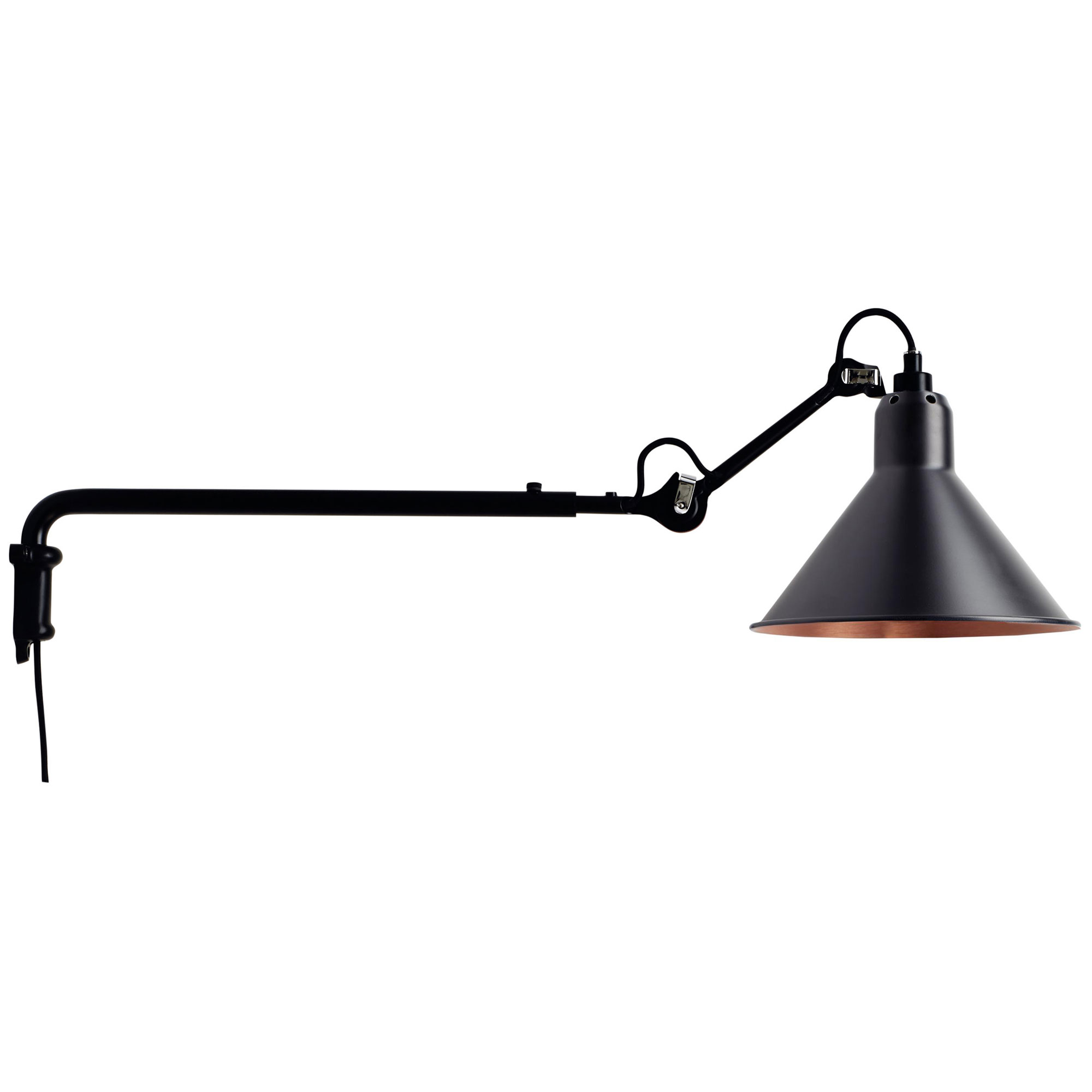 accent Omsorg Deqenereret Lampe Gras N203 Conic Shade Telescoping Wall Sconce by DCW Editions | 203  BL-BL-COP CONIC | DCW903650