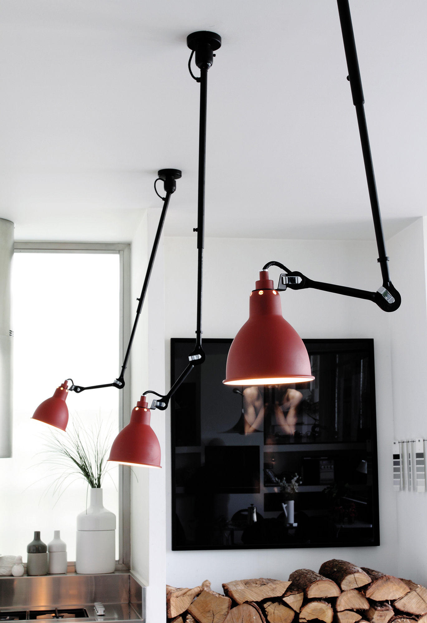 Lampe Gras N302 Semi Flush / Pendant by DCW Editions | 302 BL-RED ETL |  DCW904076