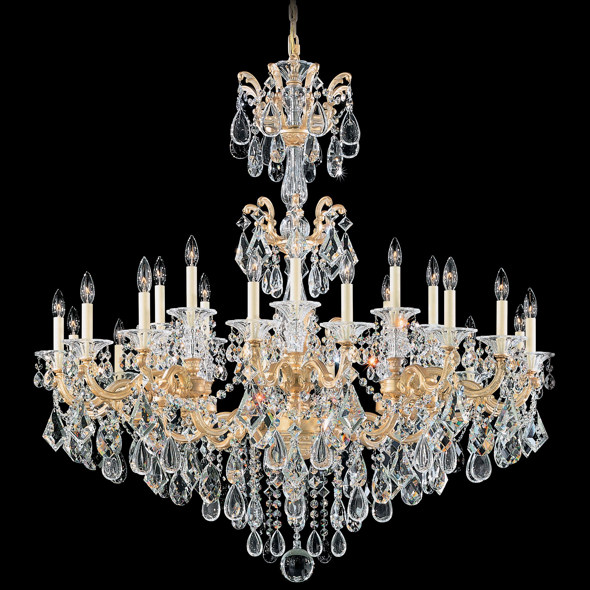 La Scala 10 Light 120V Chandelier in Etruscan Gold with Clear Heritage Handcut Crystal