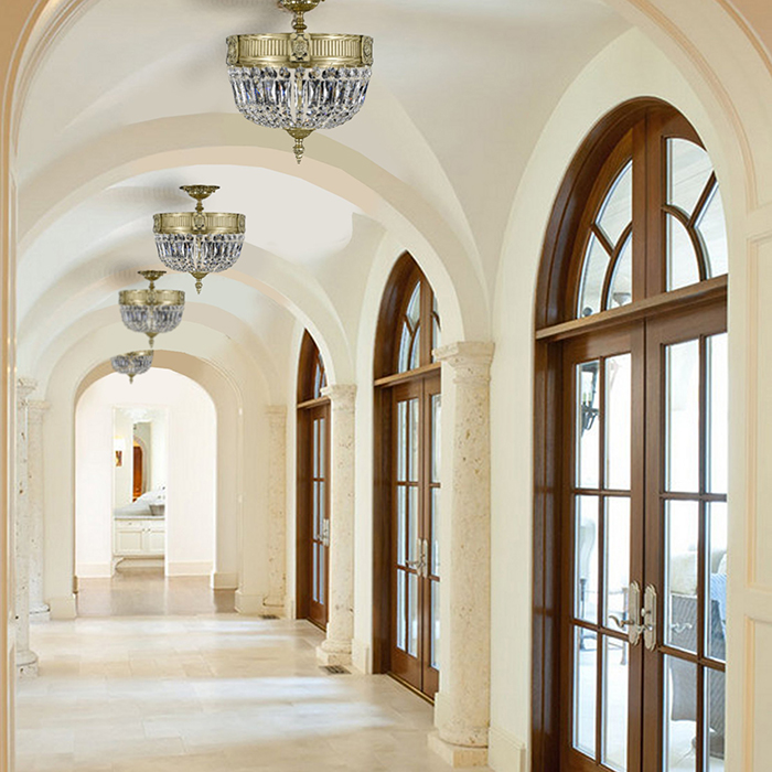 Finisterra Round Ceiling Light by American Brass & Crystal